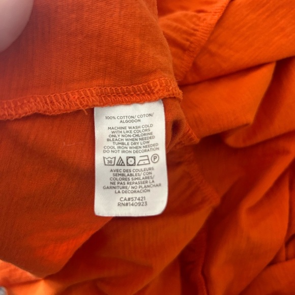 LOFT Outlet Women's Orange Tiered Top Size Large - Picture 4 of 5